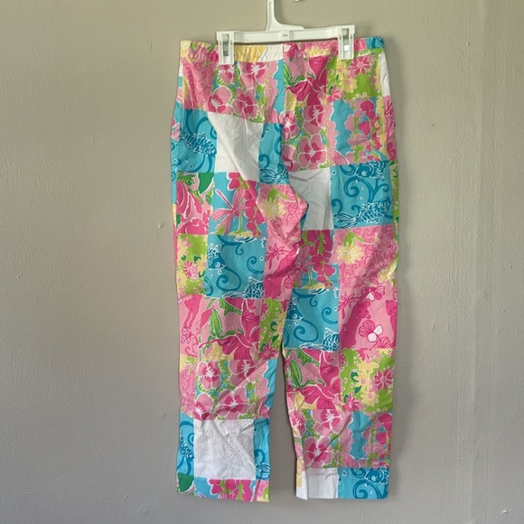 Lilly Pulitzer Patchwork Pants - Pink, Blue, Yellow, Green 8 - Picture 4 of 5